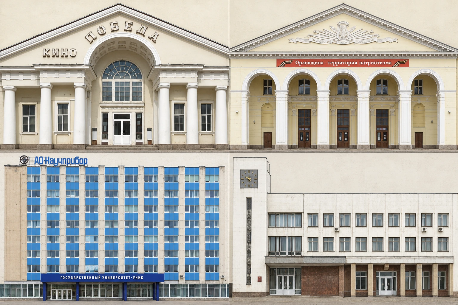 Текстуры Победы, ДК железнодорожников, ОГУ и городской администрации